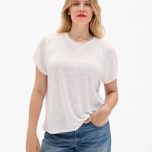 Clare V White Linen Classic Tee